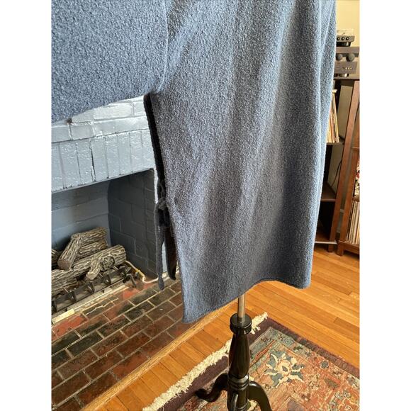 PURE JILL J. JILL $99 Mock Neck Side Tie Slit Tunic Sweater Gray M/L Blue - Picture 8 of 15